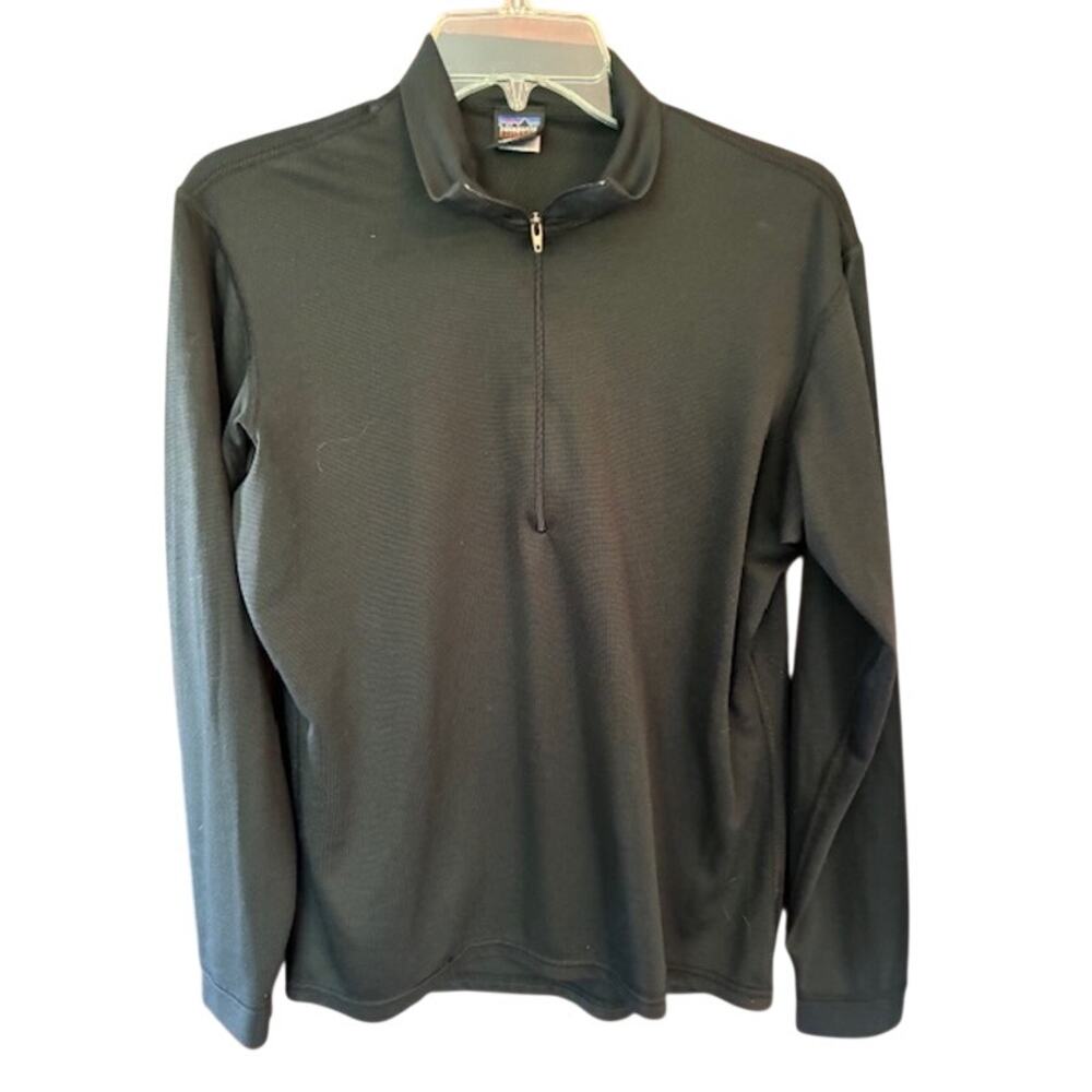 Patagonia Capilene Lightweight 1/2 Zip Neck Sz S Black